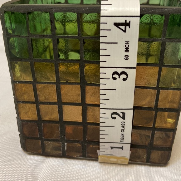 Leaded Stain Glass- Candle Holder - Very Pretty- EUC - Picture 5 of 6